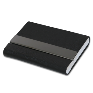 porte-cartes de visite en similicuir et métal – Image 4