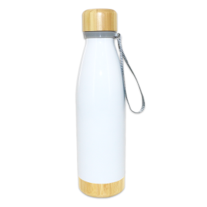 thermos bouteille isotherme en inox et bois 500 ml – Image 3