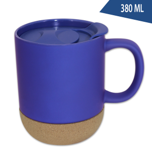 mug 380 ml en porcelaine et liège avec couvercle – Image 3