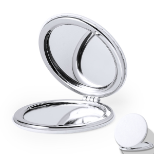miroir pliant en similicuir blanc – Image 3