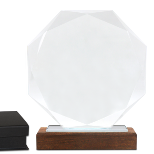 trophée en verre et bois forme octogone – Image 4