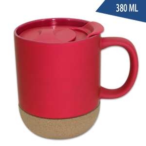 mug 380 ml en porcelaine et liège avec couvercle – Image 6