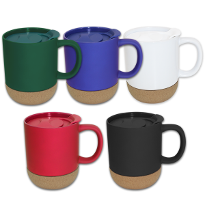 mug 380 ml en porcelaine et liège avec couvercle – Image 4