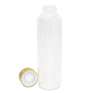 bouteille en verre à bouchon en bamboo avec pochette 600 ml – Image 6