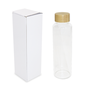 bouteille en verre à bouchon en bamboo avec pochette 600 ml – Image 11