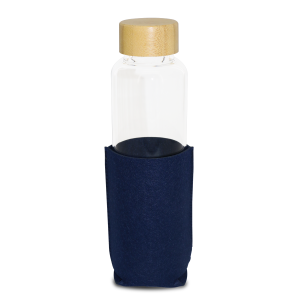 bouteille en verre à bouchon en bamboo avec pochette 600 ml – Image 10