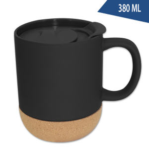 mug 380 ml en porcelaine et liège avec couvercle – Image 11