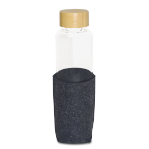 bouteille en verre à bouchon en bamboo avec pochette 600 ml – Image 14