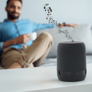 speaker publicitaire en soft touch noir – Image 5